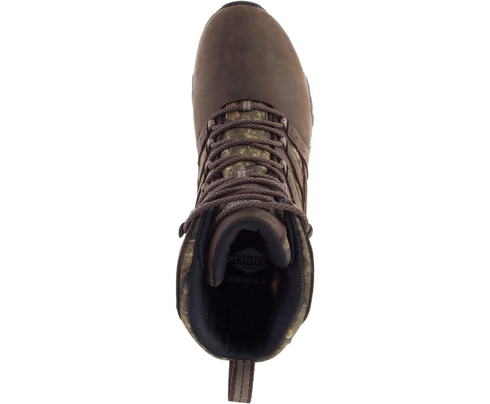 Merrell Work Boots Brown - Moab Timber Thermo 8\" Waterproof SR - Mens 03YCOZJWH